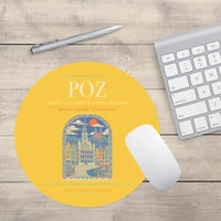 Thumbnail for Poznan - awica Henryk Wieniawski Airport POZ Mouse-Pad Round - Yellow