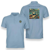 Thumbnail for VINTAGE G4068 - The Seaplane Ramp - Double-Side Polo T-Shirt design on lightblue