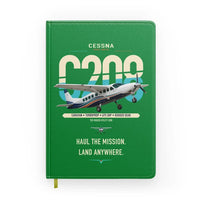 Thumbnail for Cessna 208 Caravan design on green notebook