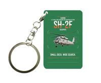 Thumbnail for Kaman SH-2F Seasprite design on green designed key chain, double-side print