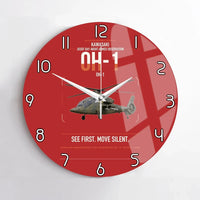 Thumbnail for Kawasaki OH-1 design on red no frame wall clock