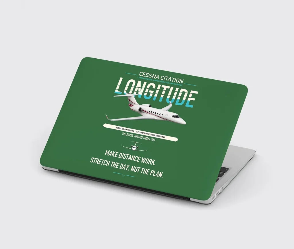 Cessna Citation Longitude design on green MacBook case