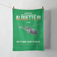 Thumbnail for Aérospatiale SA 316B Alouette III design on green towel