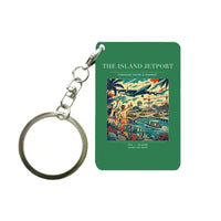 Thumbnail for VINTAGE G4118 - The Island Jetport - Designed Key Chain design on green