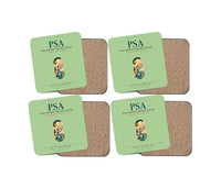 Thumbnail for Pisa Airport Galileo Galilei (PSA) design on light green 4 pieces set coaster