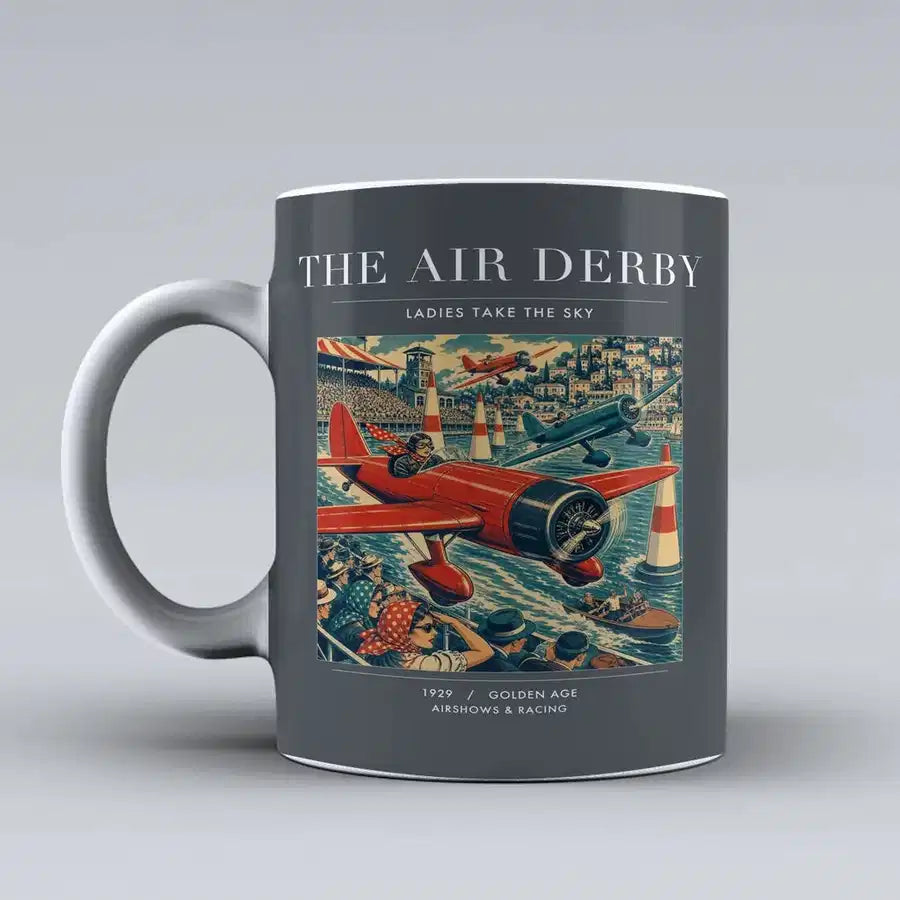 VINTAGE G4025 - The Air Derby - Ceramic Mug design on gray