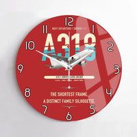 Thumbnail for Airbus A318 design on red no frame wall clock