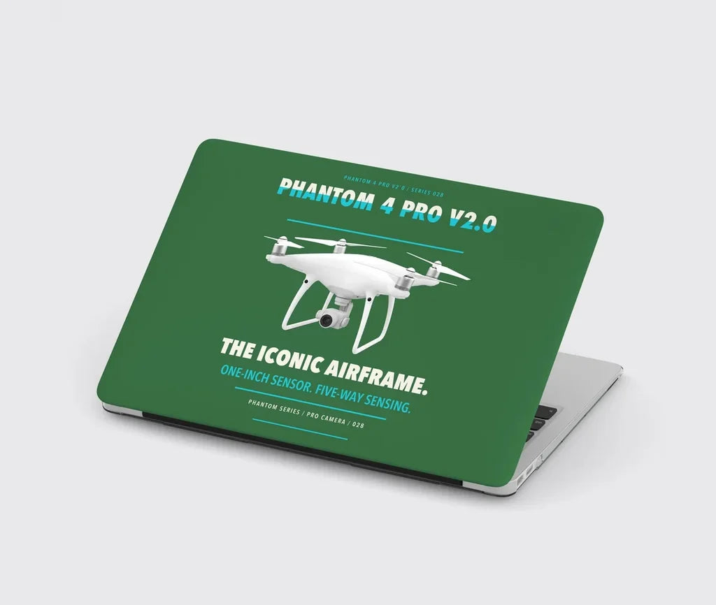 DJI Phantom 4 Pro V2.0 design on green MacBook case