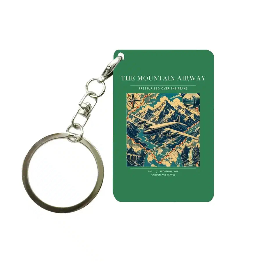 VINTAGE G4083 - The Mountain Airway - Designed Key Chain design on green