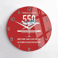 Thumbnail for Cessna Citation 550 - Citation II design on red no frame wall clock