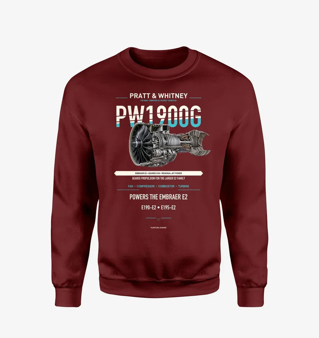 PW1900G design on wine red sweatshirt