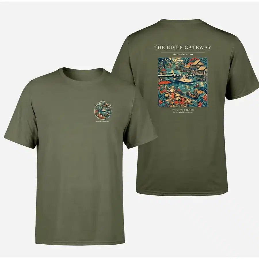 VINTAGE G4066 - The River Gateway - Double-Side T-Shirt design on greenarmy double side t shirt