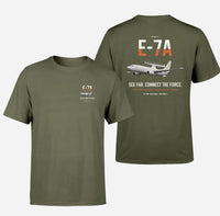 Thumbnail for E-7A Wedgetail design on green army double-side t-shirt, double-side print