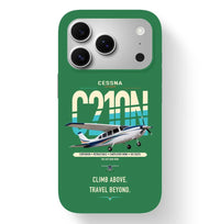 Thumbnail for Cessna T210N Centurion design on green magsafe iphone case, for iPhone 17 Pro