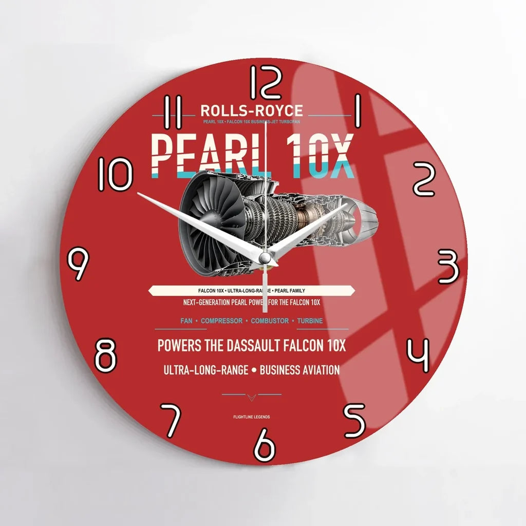 PEARL 10X design on red no frame wall clock
