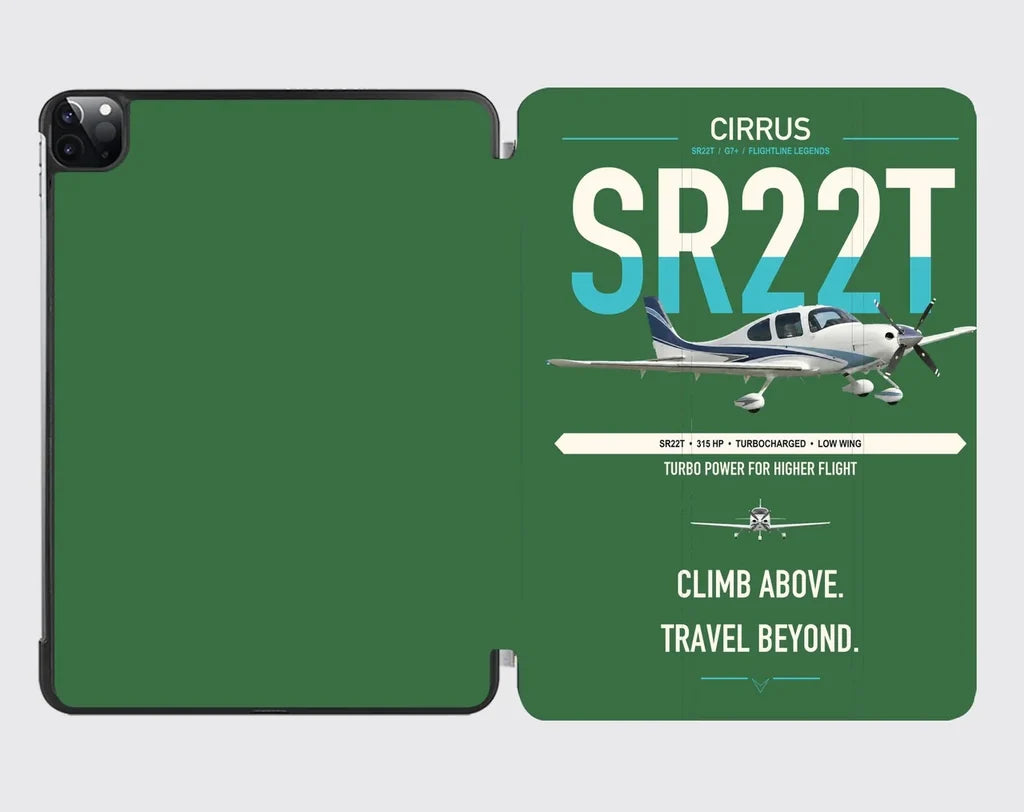 Cirrus SR22T design on green ipad tablet case