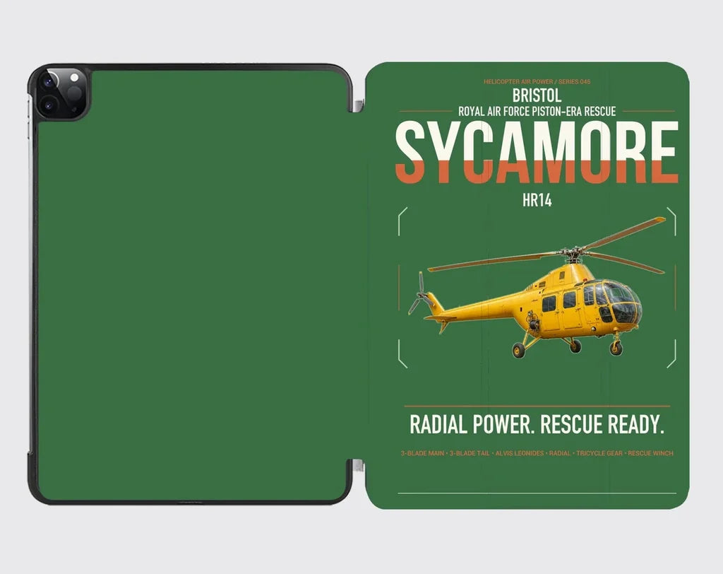 Bristol Sycamore HR14 design on green ipad tablet case