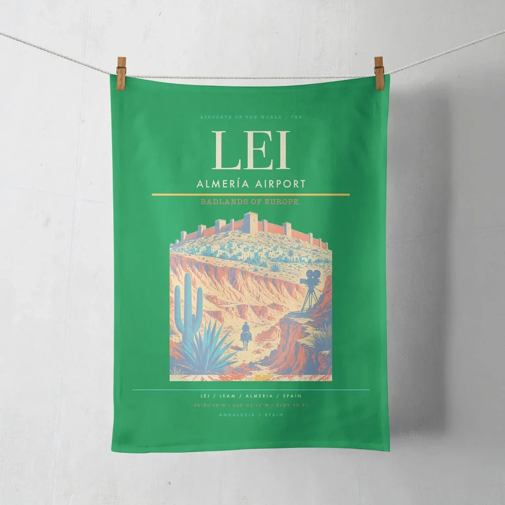 Almería Airport (LEI) design on green towel