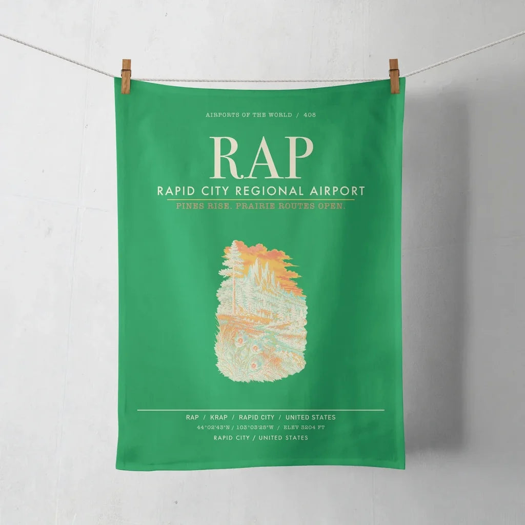 Rapid City Regional Airport (RAP) design on green towel