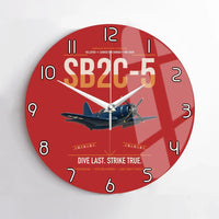 Thumbnail for SB2C-5 Helldiver design on red no frame wall clock