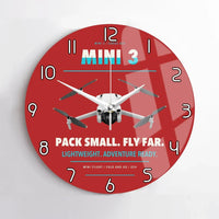 Thumbnail for DJI Mini 3 design on red no frame wall clock