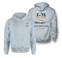 Thumbnail for E-7A Wedgetail design on light blue double-side hoodie, double-side print