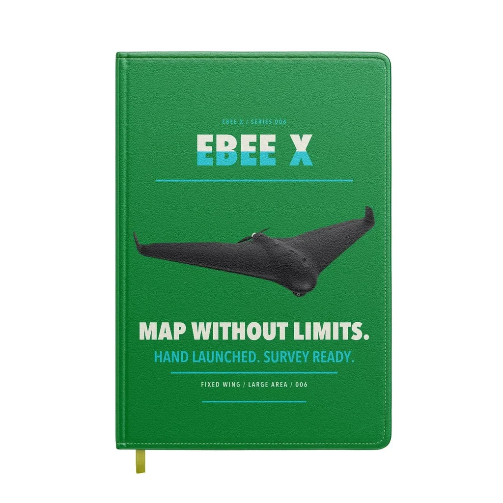 AgEagle eBee X design on green notebook