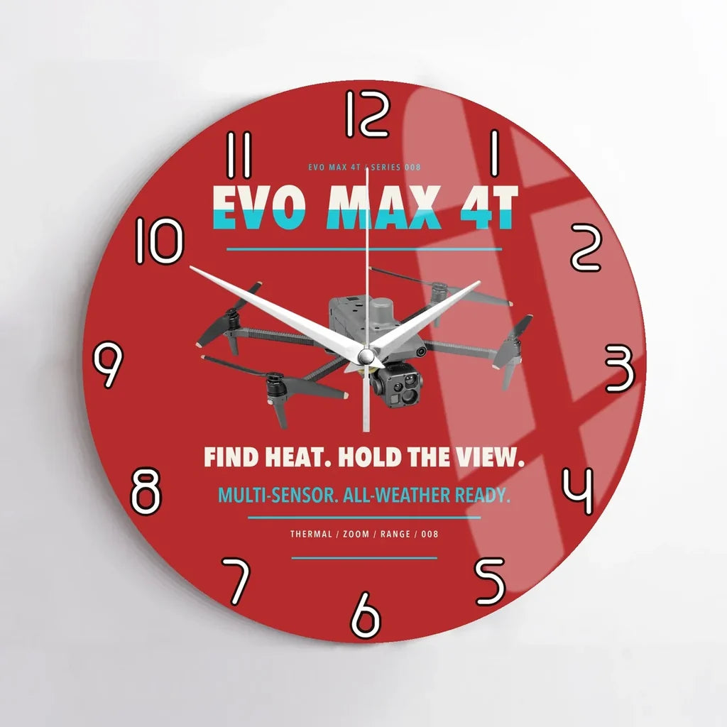 Autel EVO Max 4T design on red no frame wall clock