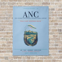 Thumbnail for Ted Stevens Anchorage International Airport ANC vertical canvas print - no frame - light blue background