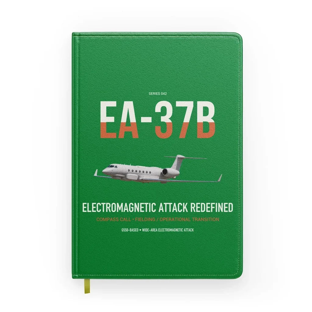EA-37B Compass Call design on green notebook