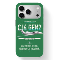 Thumbnail for Cessna Citation CJ4 Gen2 design on green magsafe iphone case, for iPhone 17 Pro