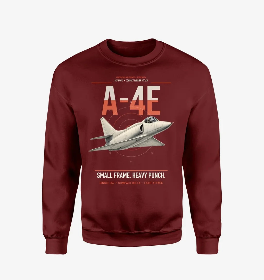 A-4E Skyhawk design on wine red sweatshirt
