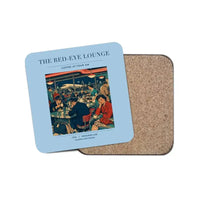 Thumbnail for The Red-Eye Lounge - Designed Coasters design on light blue 1-piece