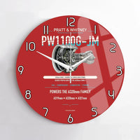 Thumbnail for PW1100G-JM design on red no frame wall clock