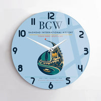 Thumbnail for Baghdad International Airport BGW Wall-Clock No-Frame - Light Blue