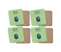Thumbnail for Sam Ratulangi International Airport Manado (MDC) design on light green 4 pieces set coaster