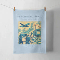 Thumbnail for VINTAGE G4288 - The Weather Station Call - Designed Towels design on lightblue
