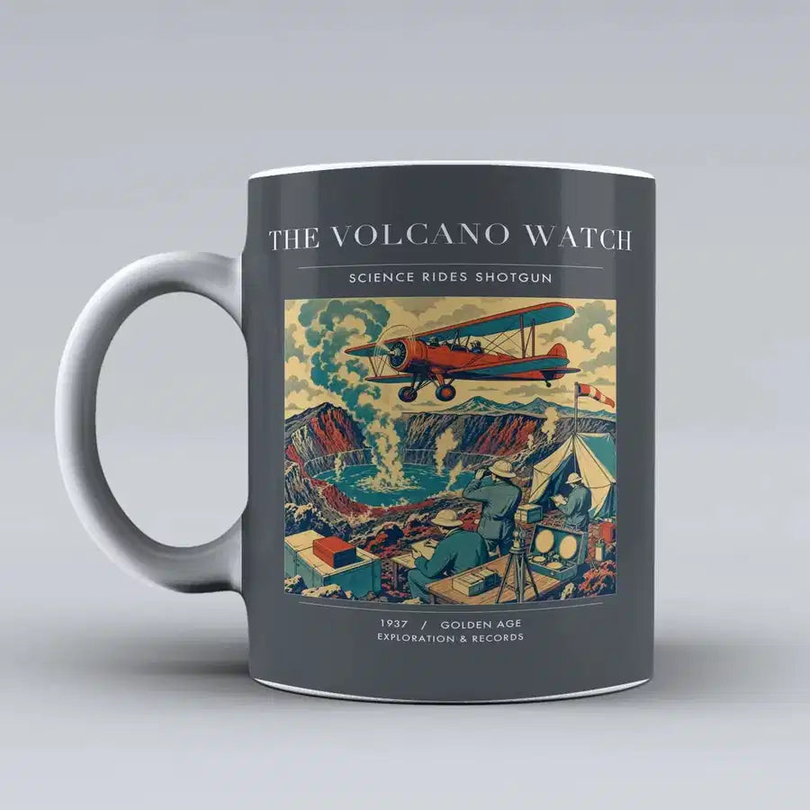 VINTAGE G4042 - The Volcano Watch - Ceramic Mug design on gray