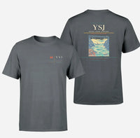 Thumbnail for Saint John Airport (YSJ) design printed on gray double-side t-shirt