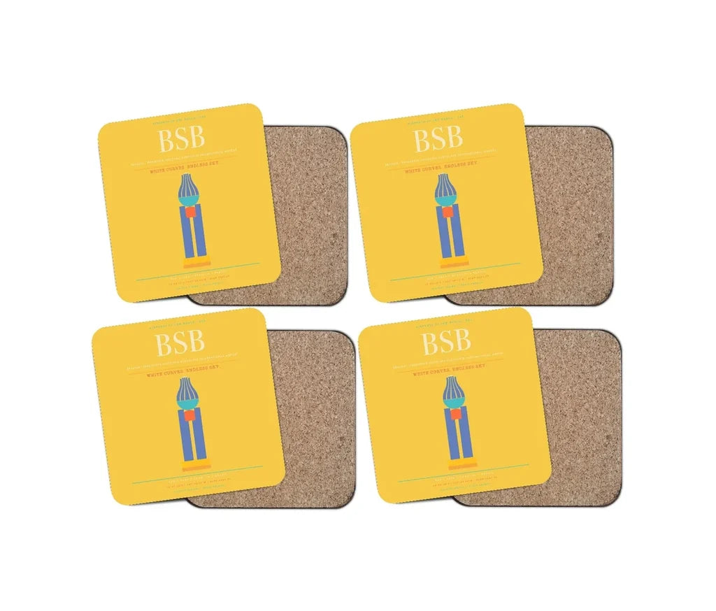 Brasilia - Presidente Juscelino Kubitschek International Airport BSB Coaster 4-Pieces-Set - Yellow
