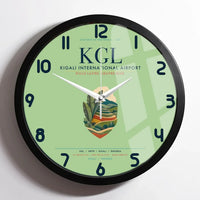 Thumbnail for Kigali International Airport (KGL) design on light green framed wall clock