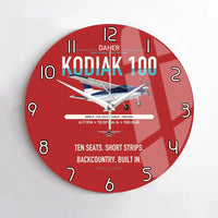 Thumbnail for Daher Kodiak 100 Series III design on red no frame wall clock
