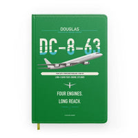 Thumbnail for Douglas DC-8-63 design on green notebook