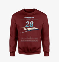 Thumbnail for Bombardier Learjet 28 design on wine red sweatshirt