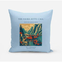 Thumbnail for VINTAGE G4185 - The Fjord Jetty Call - Designed Pillows design on lightblue