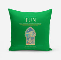 Thumbnail for Tunis-Carthage International Airport (TUN) design on green pillow