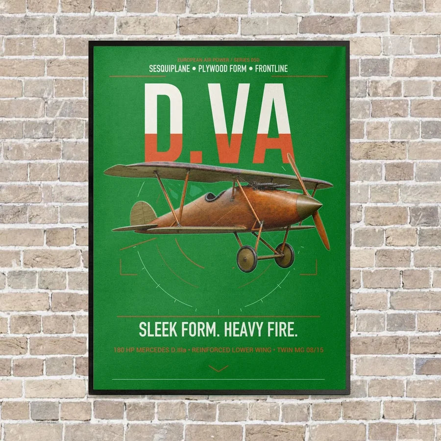 Albatros D.Va vertical canvas print - framed - green background