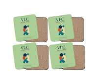 Thumbnail for Valencia Airport (VLC) design on light green 4 pieces set coaster