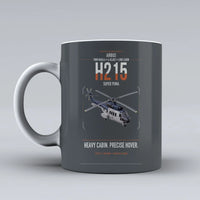 Thumbnail for Airbus H215 design on gray ceramic mug, double-side print