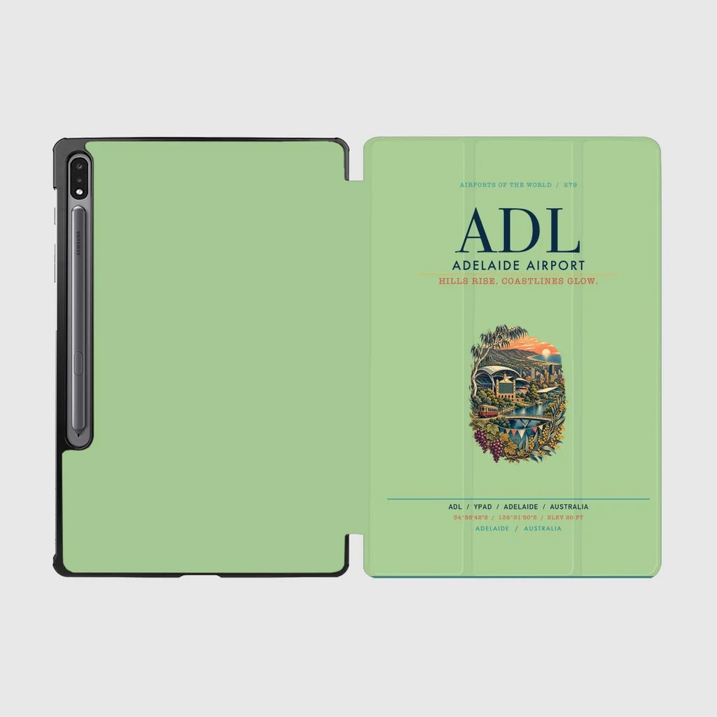 Adelaide Airport (ADL) design on light green samsung tablet tablet case